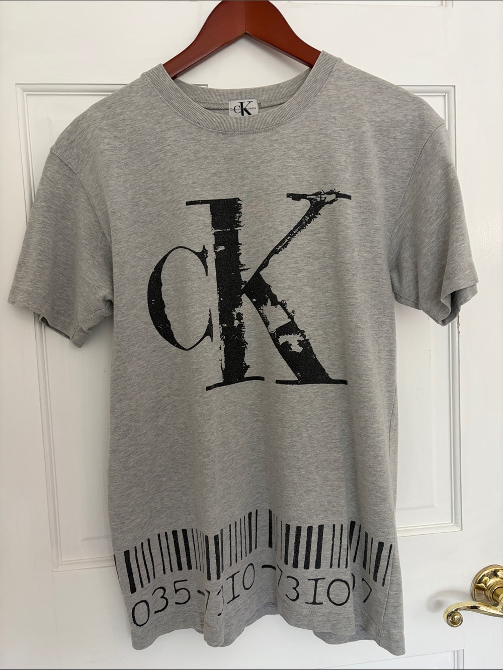 Vintage Calvin Klein Jeans Gray Tee with Black CK Graphic